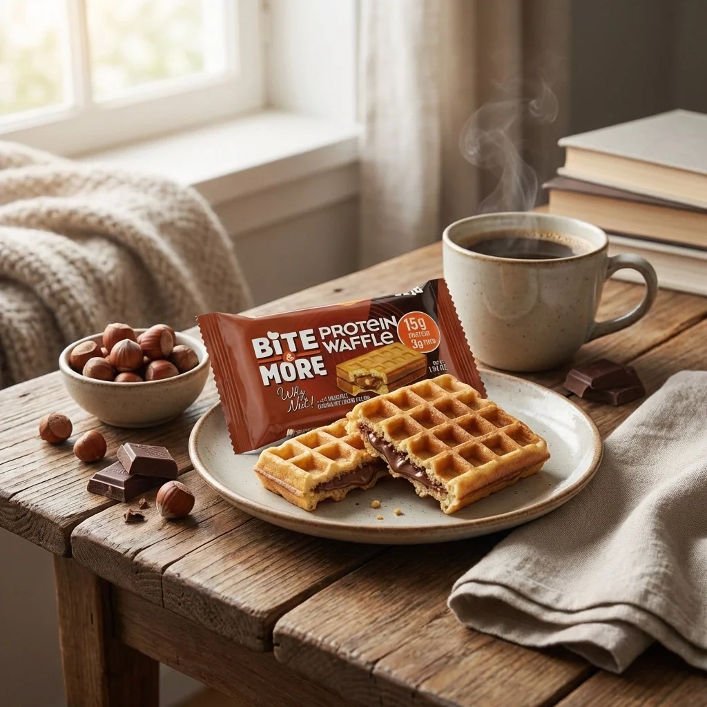 Bite Protein Waffle with Hazel Nut Cream Filling (12 Piece) - Image 3