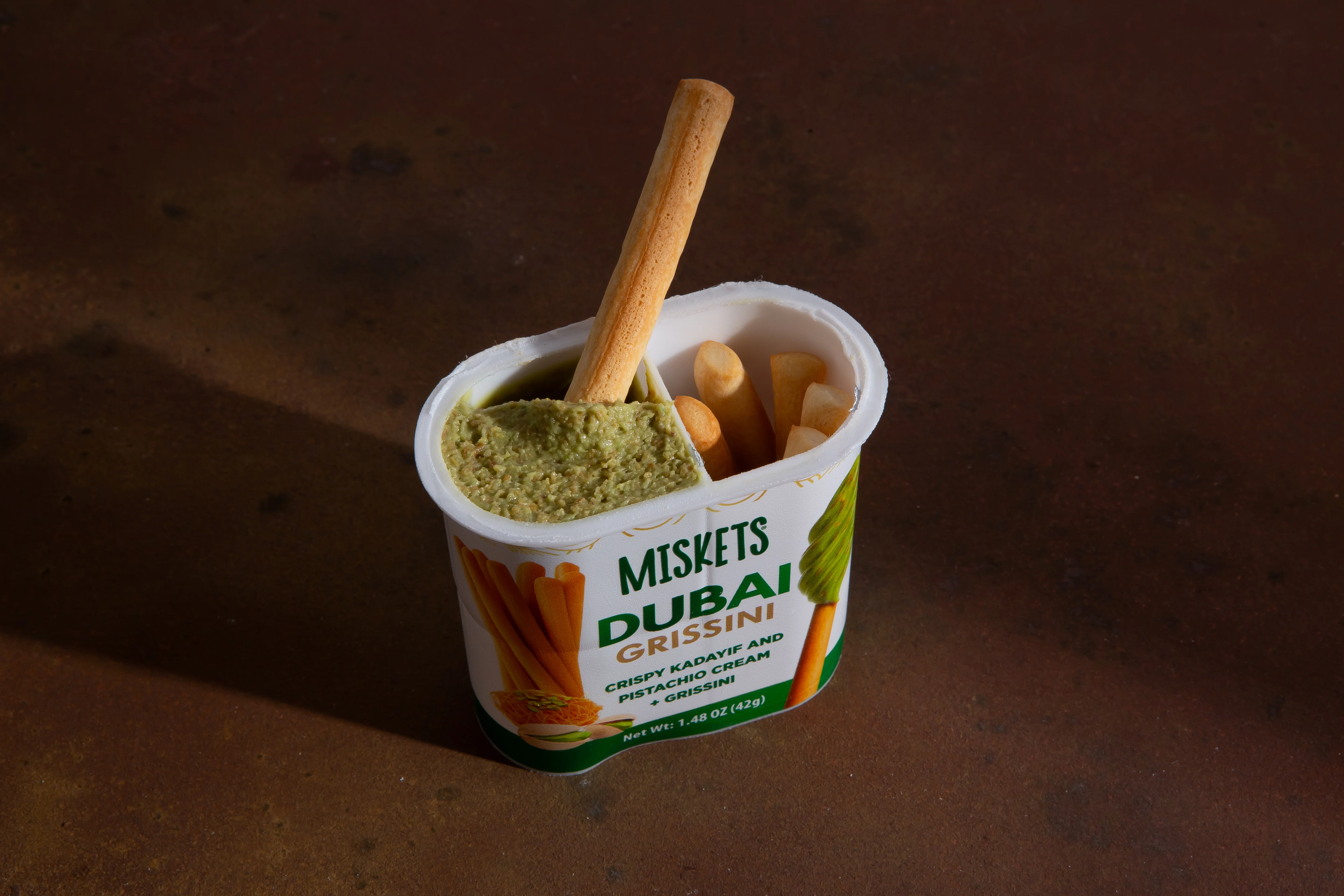 Dubai Cream Spread with Pistachio & Breadsticks, Best Snack , 12 Pieces - Image 2