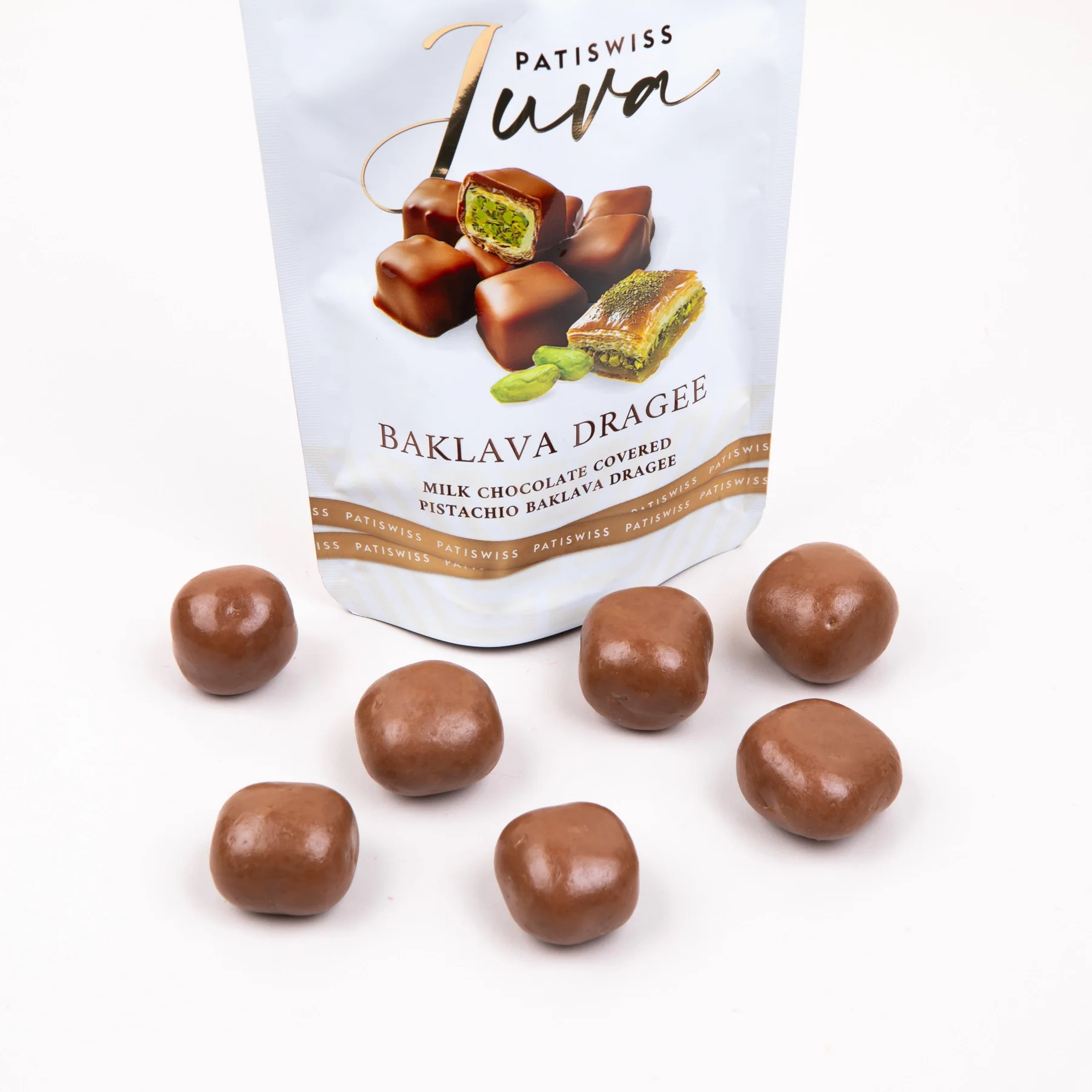Juva Milk Chocolate-Coated Turkish Baklava Dragees with Pistachios - Image 4