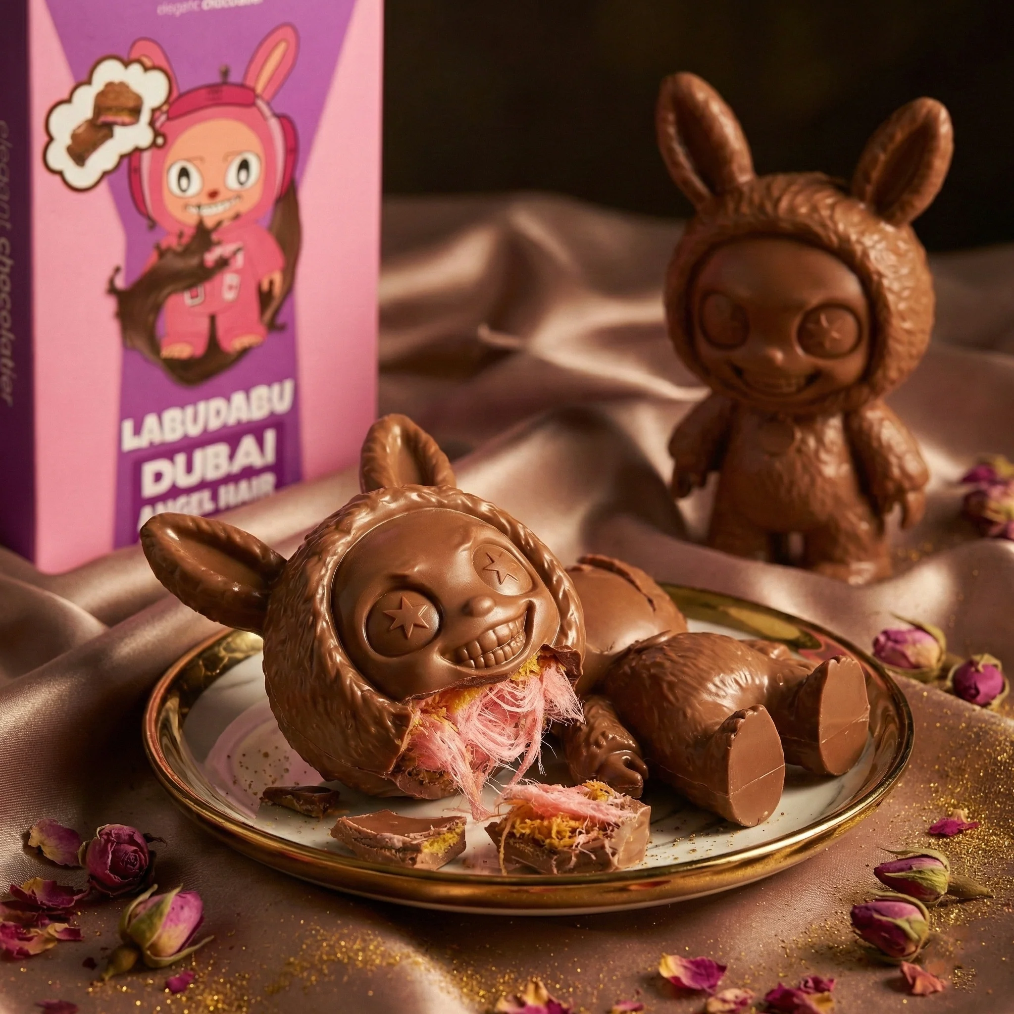 Viral Cartoon Angel Hair Dubai Chocolate Bar - Pink Cotton Candy - Image 3
