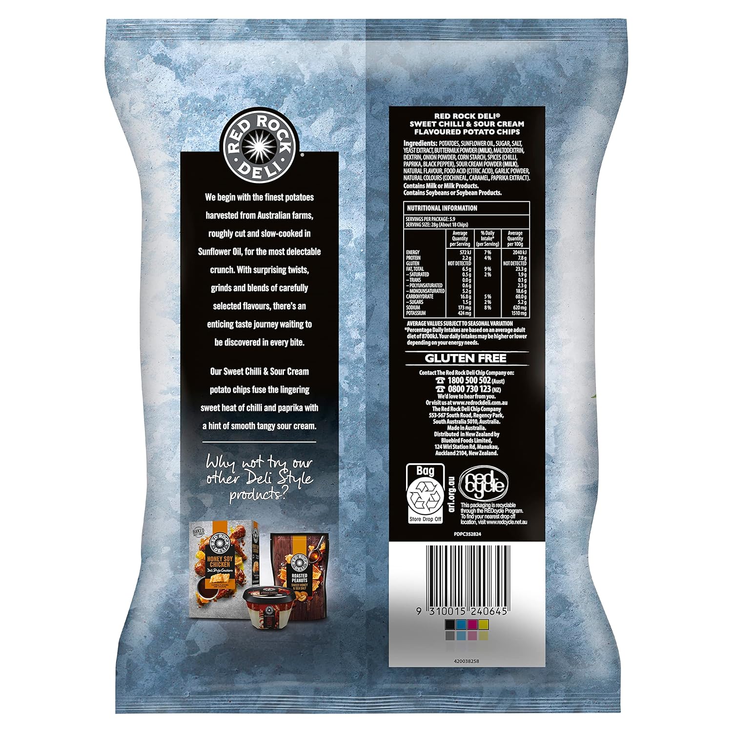 Australian Red Rock Deli Potato Chips Sweet Chilli And Sour Cream 3.17 oz (90g) - Image 3