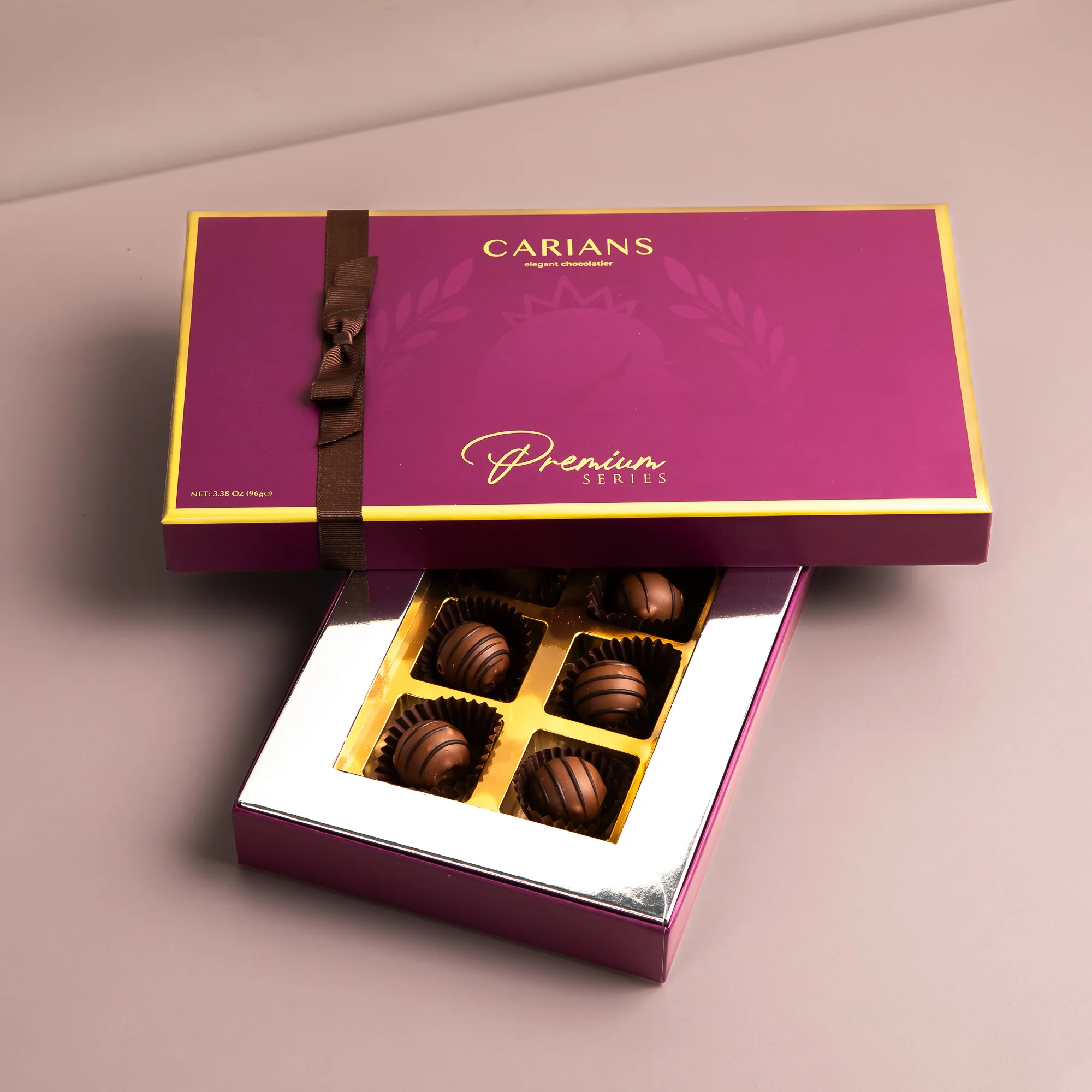 Carians Assorted Dark Chocolate Gift Basket in Dark Chocolate Varieties, Gold Ribbon - Image 3