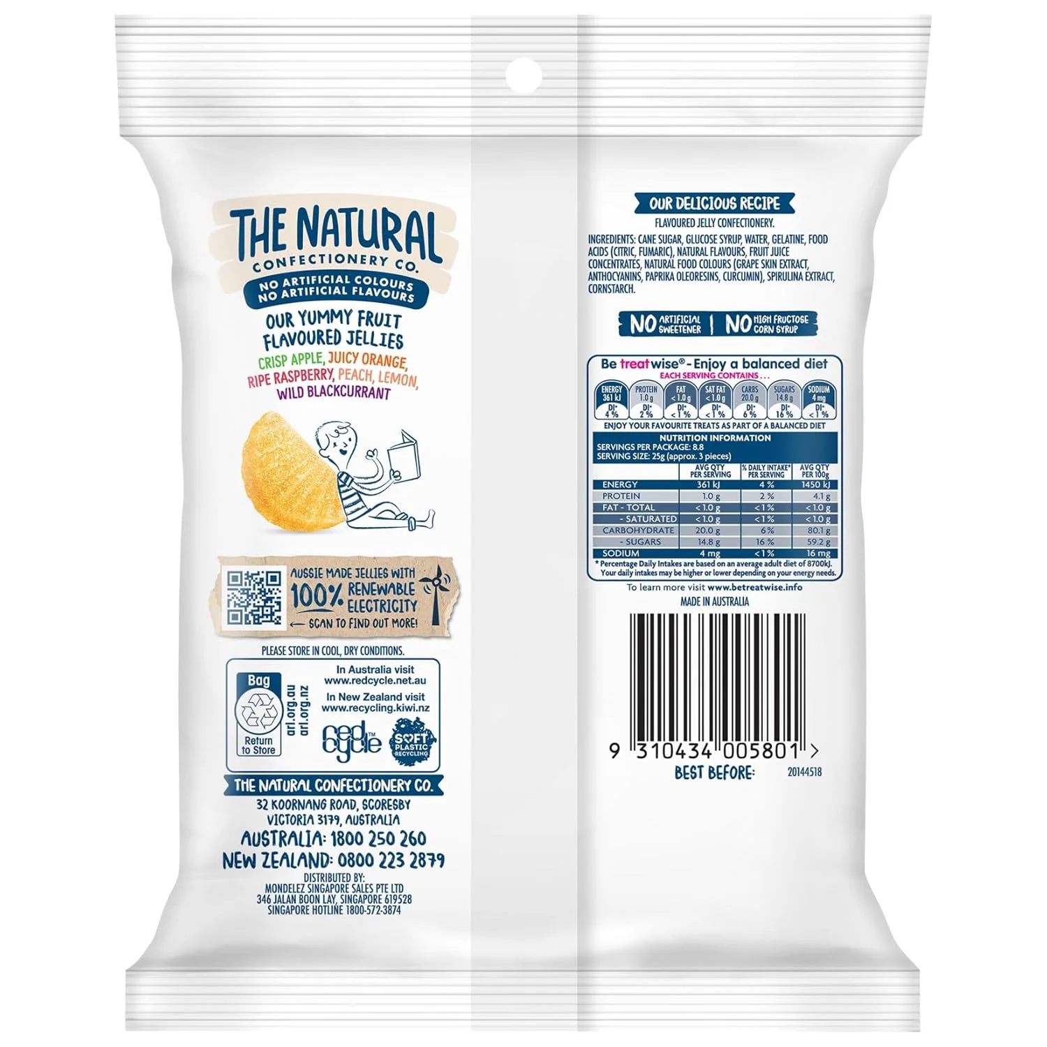 Australian The Natural Confectionery Soft Jellies Fruit Salad 7.76 oz (220g) - Image 4