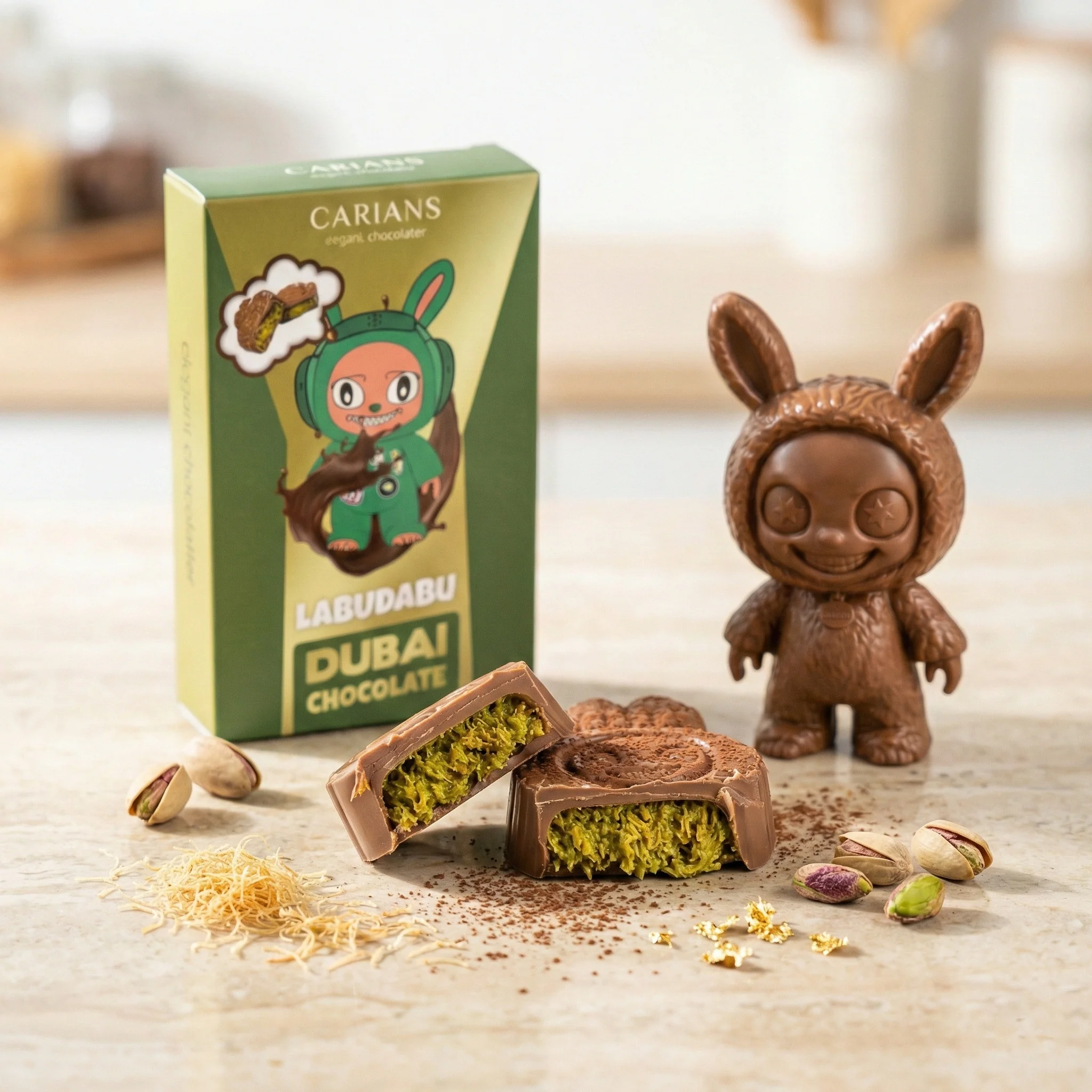 Viral Cartoon Dubai Chocolate Bar